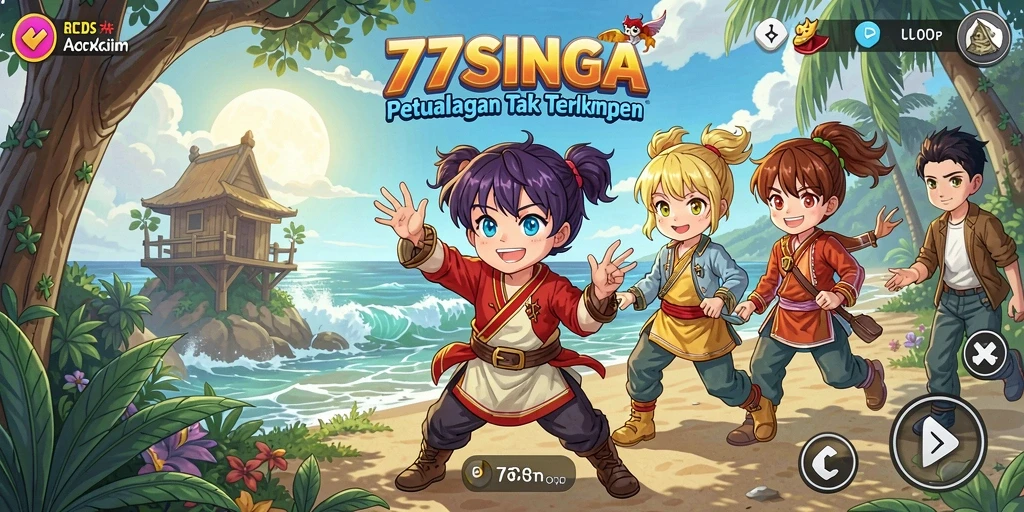 Tampilan gameplay <strong>77SINGA</strong> yang penuh warna dan dinamis.