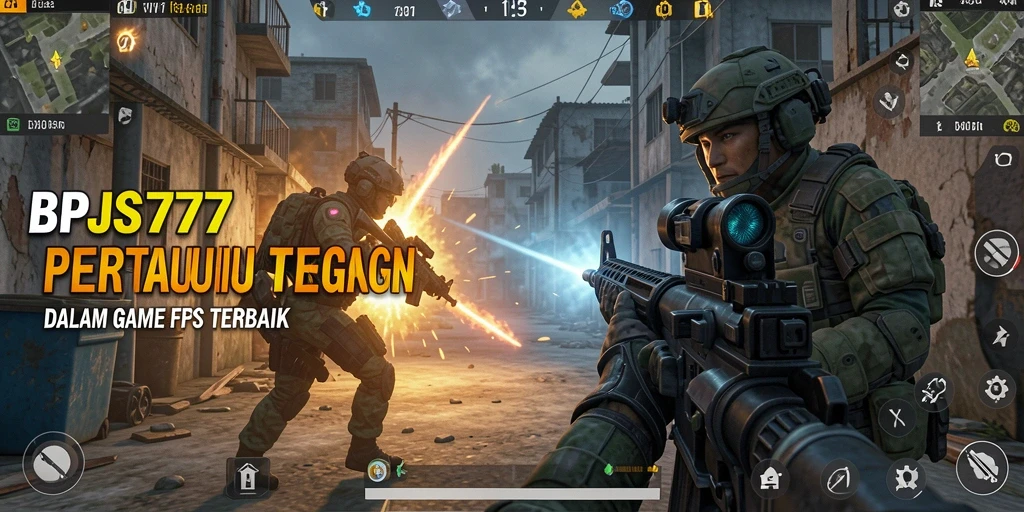 Screenshot gameplay BPJS777 menunjukkan aksi tembak-menembak yang intens.