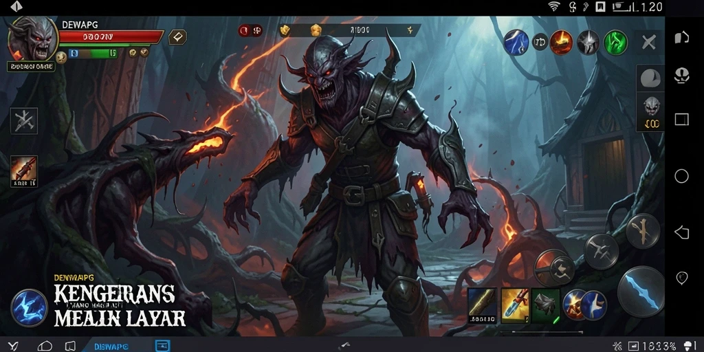 Gameplay DEWAPG menampilkan suasana horor yang mencekam dan menegangkan.
