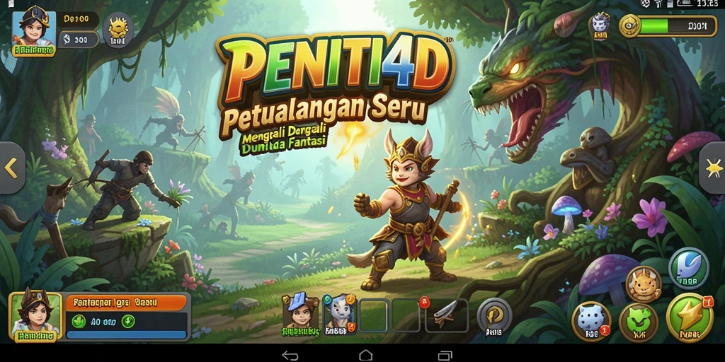 Tangkapan layar utama menunjukkan gameplay seru di dunia petualangan PENITI4D.