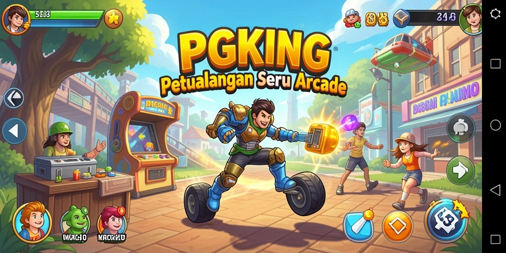 Tampilan seru gameplay PGKING dengan berbagai tantangan Arcade.