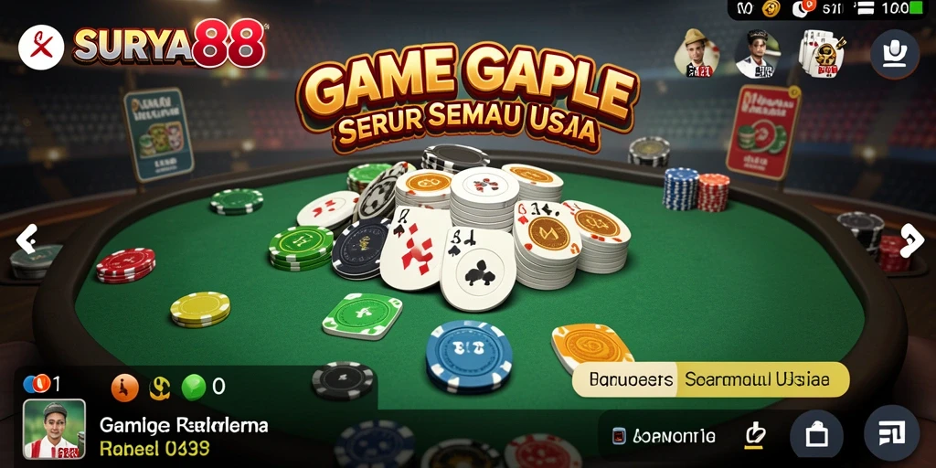 Gameplay seru Gaple di SURYA88 dengan teman-teman.