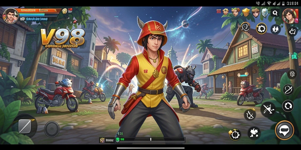 Gambaran gameplay menarik dan interaktif dari V98 yang memikat.